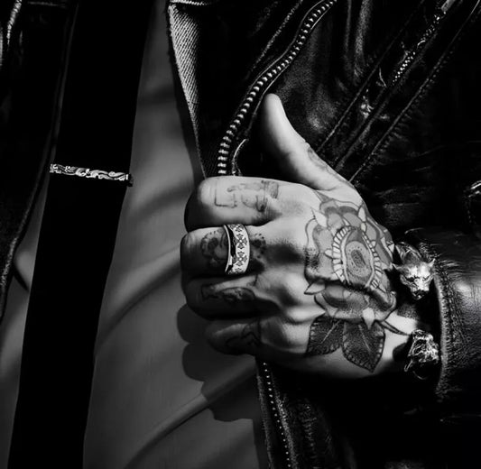 Chrome Hearts Etched Plus Band Ring - 2