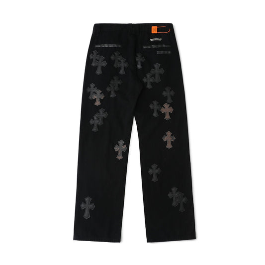 Chrome Hearts Casual Black Cross Denim Jeans KX19