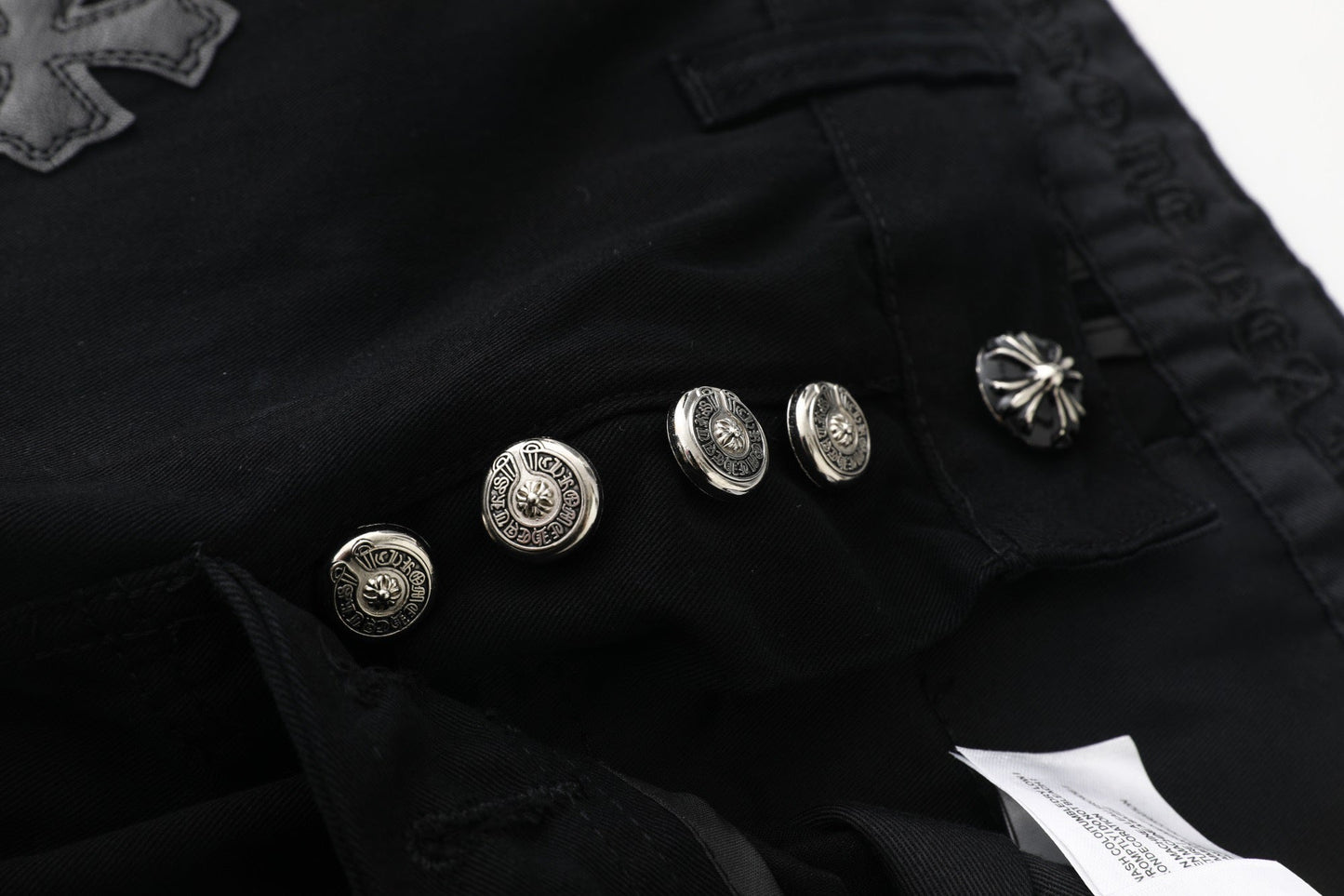 Chrome Hearts Casual Black Cross Denim Jeans KX19
