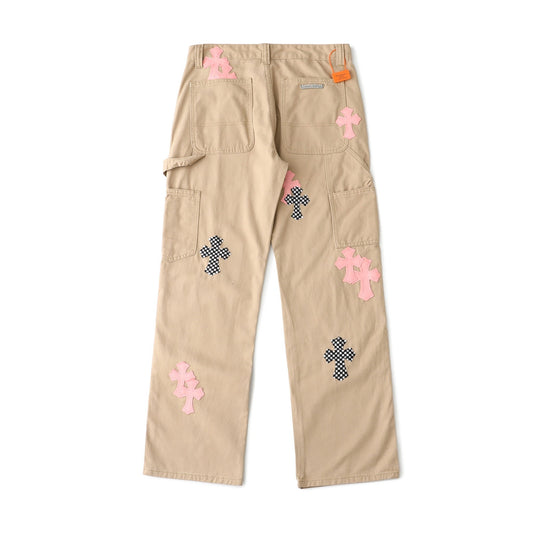 Chrome Hearts Khaki Cross Denim Jeans KF17