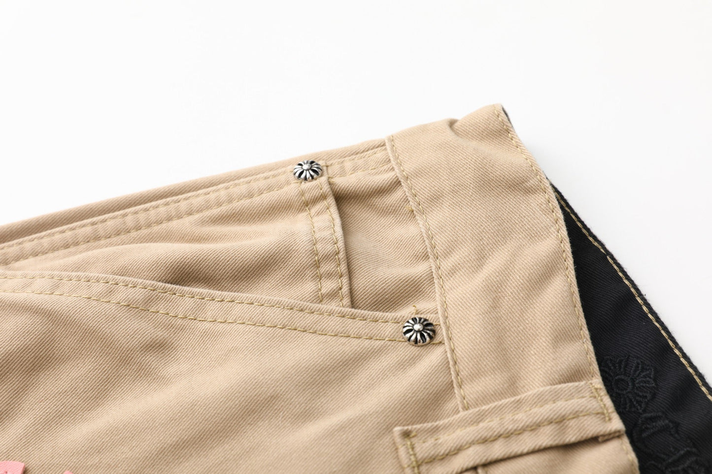 Chrome Hearts Khaki Cross Denim Jeans KF17