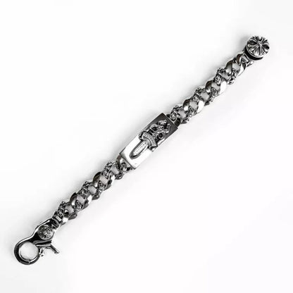 Dagger ID Fancy Link Clip Bracelet - 6
