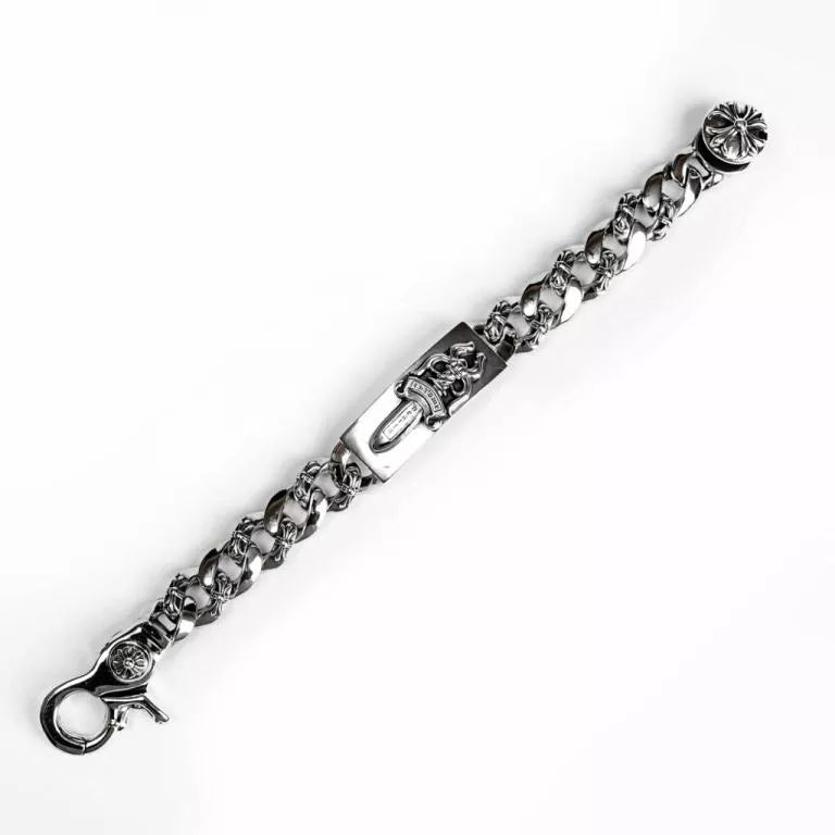 Chrome Hearts Dagger ID Fancy Link Clip Bracelet - 6