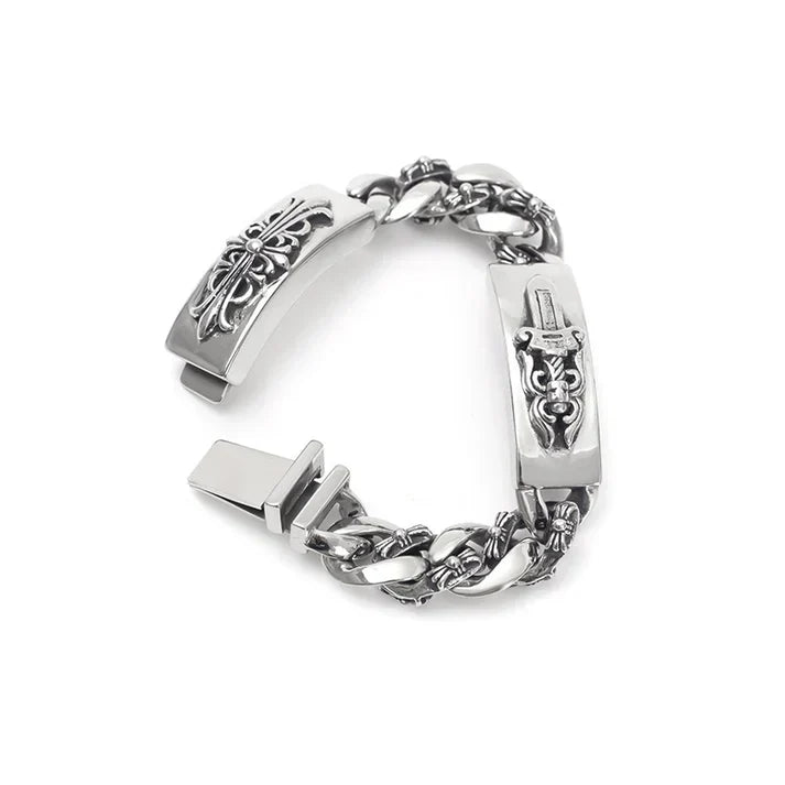 Chrome Hearts Double ID Fancy Link Bracelet - 8