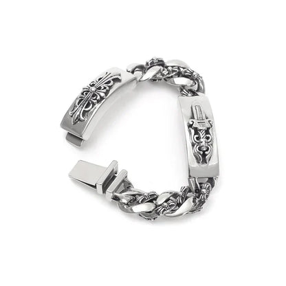 Chrome Hearts Double ID Fancy Link Bracelet - 8