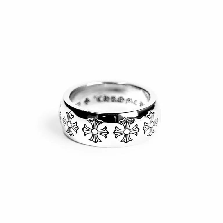 Chrome Hearts Etched Plus Band Ring - 2