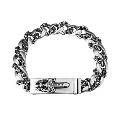 Chrome Hearts Dagger ID Fancy Link Clip Bracelet - 9