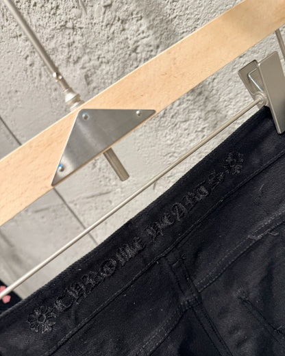 Chrome Hearts Limited Flame Pink Cross Patchwork Denim Jeans KH34