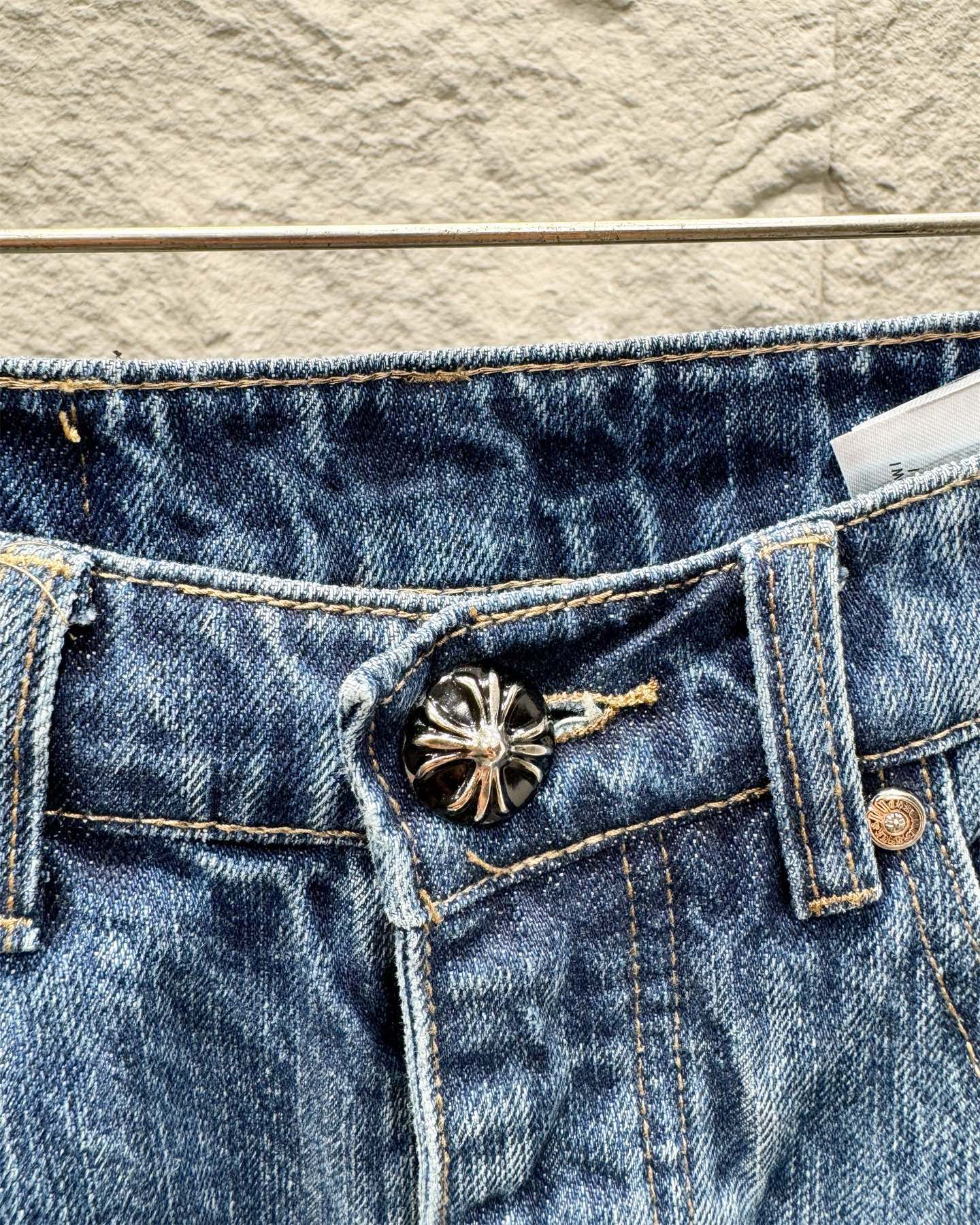 Chrome Hearts Flared Bamboo-Texture Denim Jeans KZ33