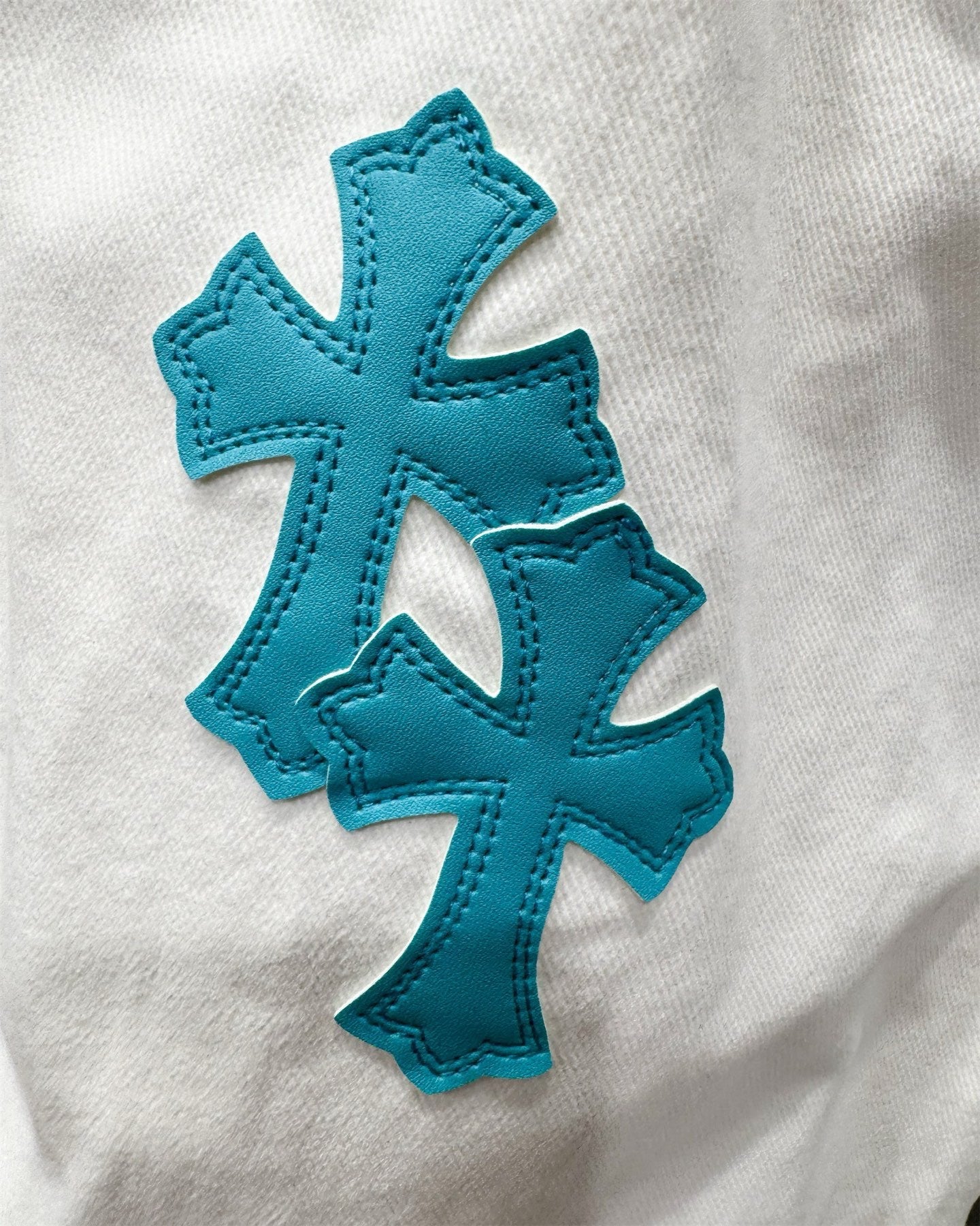 Chrome Hearts Ice Blue Cross Relaxed Fit Denim Jeans KB30