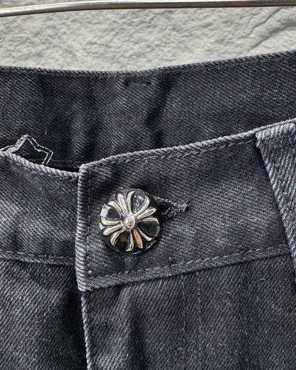 Chrome Hearts New York Limited Edition Leather Patch Straight-Leg Denim Jeans KN28