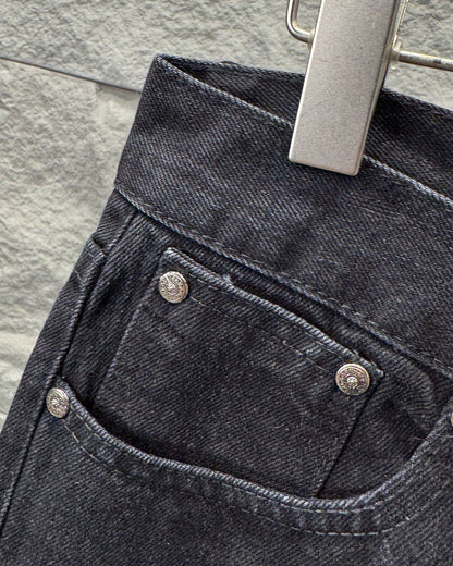 Chrome Hearts New York Limited Edition Leather Patch Straight-Leg Denim Jeans KN28