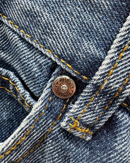 Chrome Hearts White Leather Patchwork Denim Jeans KB26