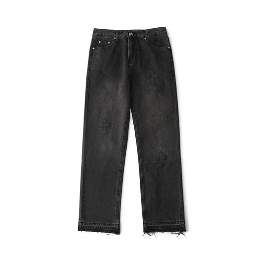 Chrome Hearts Cross Leather Patch B01 Fit Denim Jeans KB23