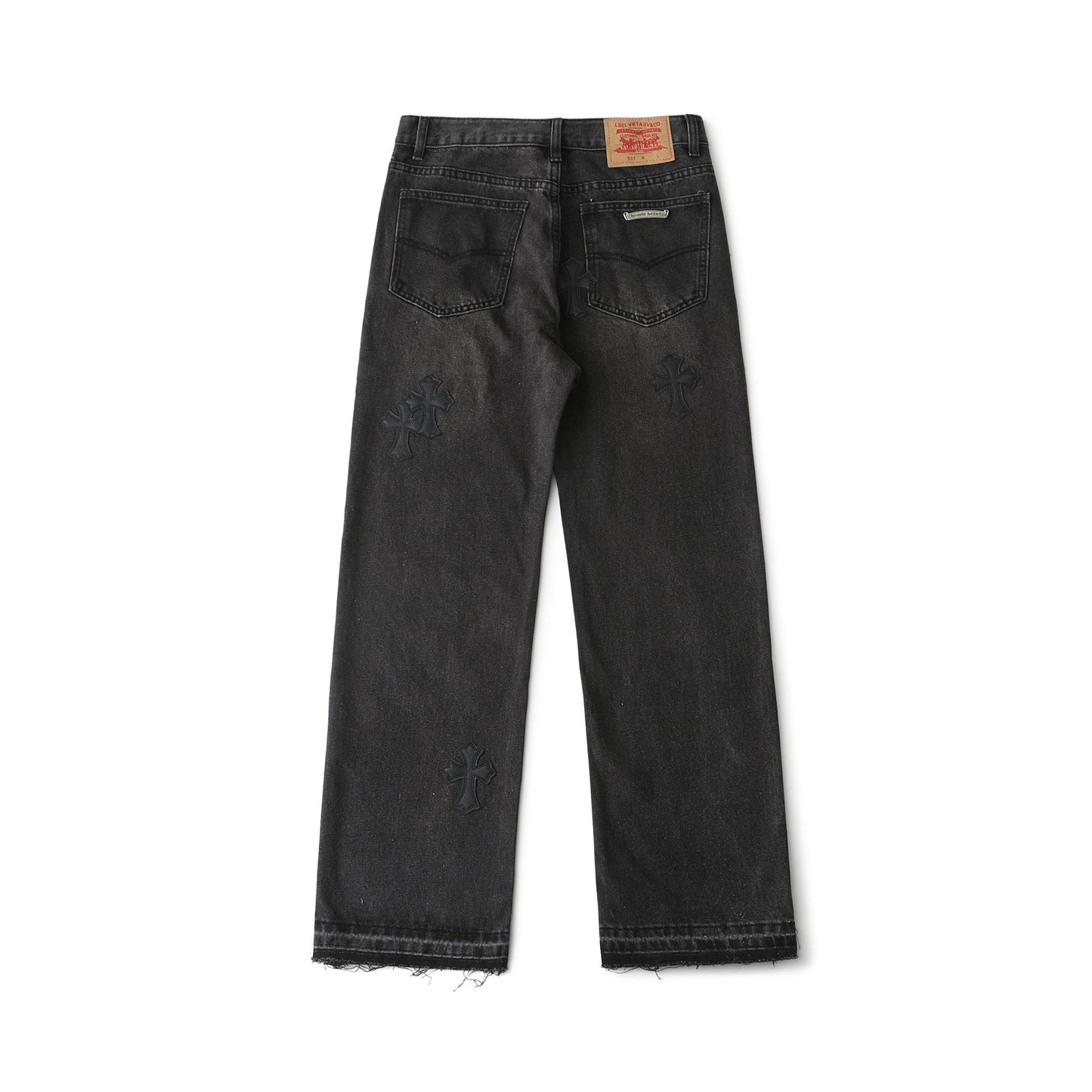 Chrome Hearts Cross Leather Patch B01 Fit Denim Jeans KB23