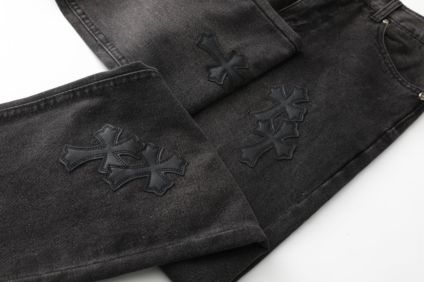 Chrome Hearts Cross Leather Patch B01 Fit Denim Jeans KB23