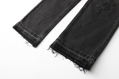 Chrome Hearts Cross Leather Patch B01 Fit Denim Jeans KB23