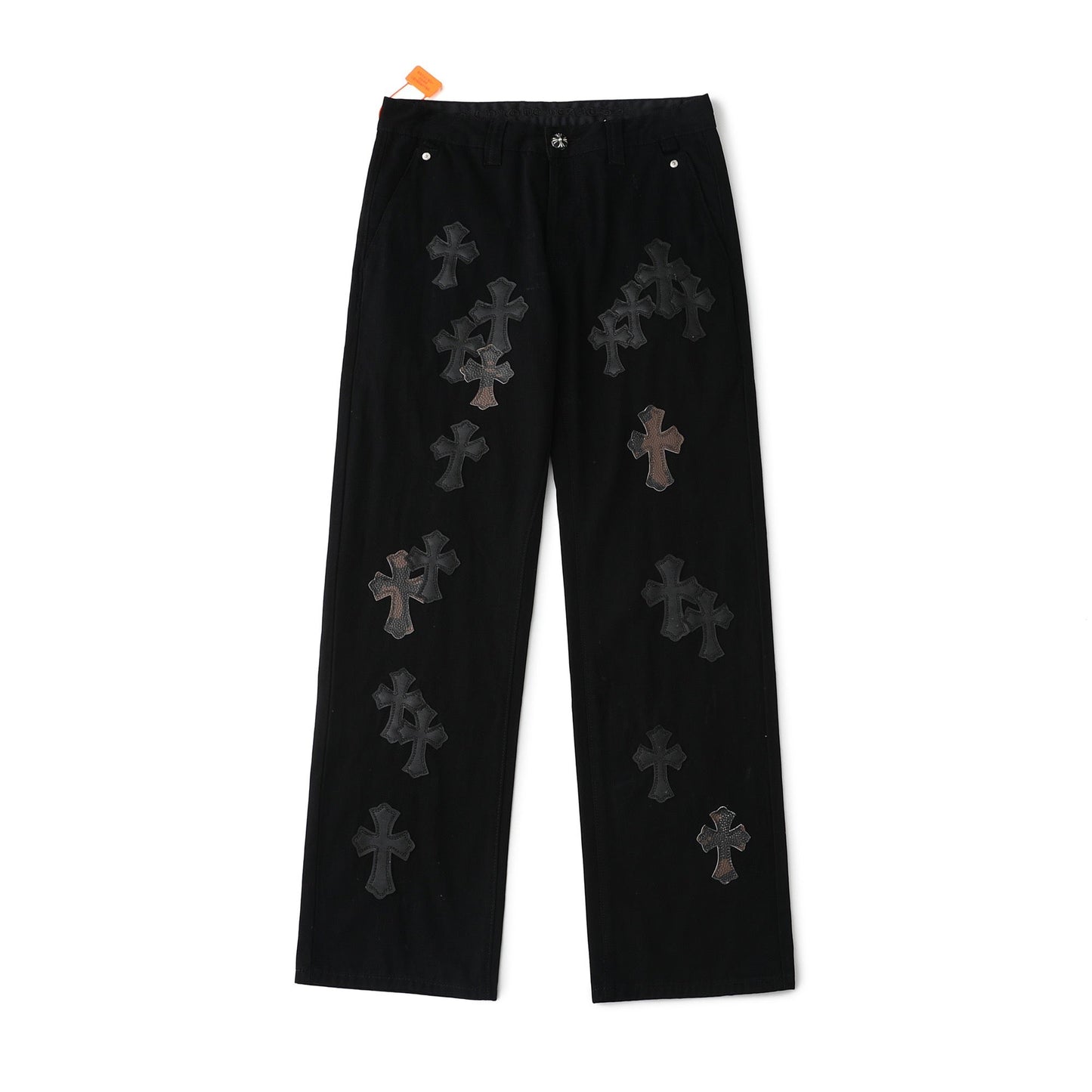 Chrome Hearts Casual Black Cross Denim Jeans KX19