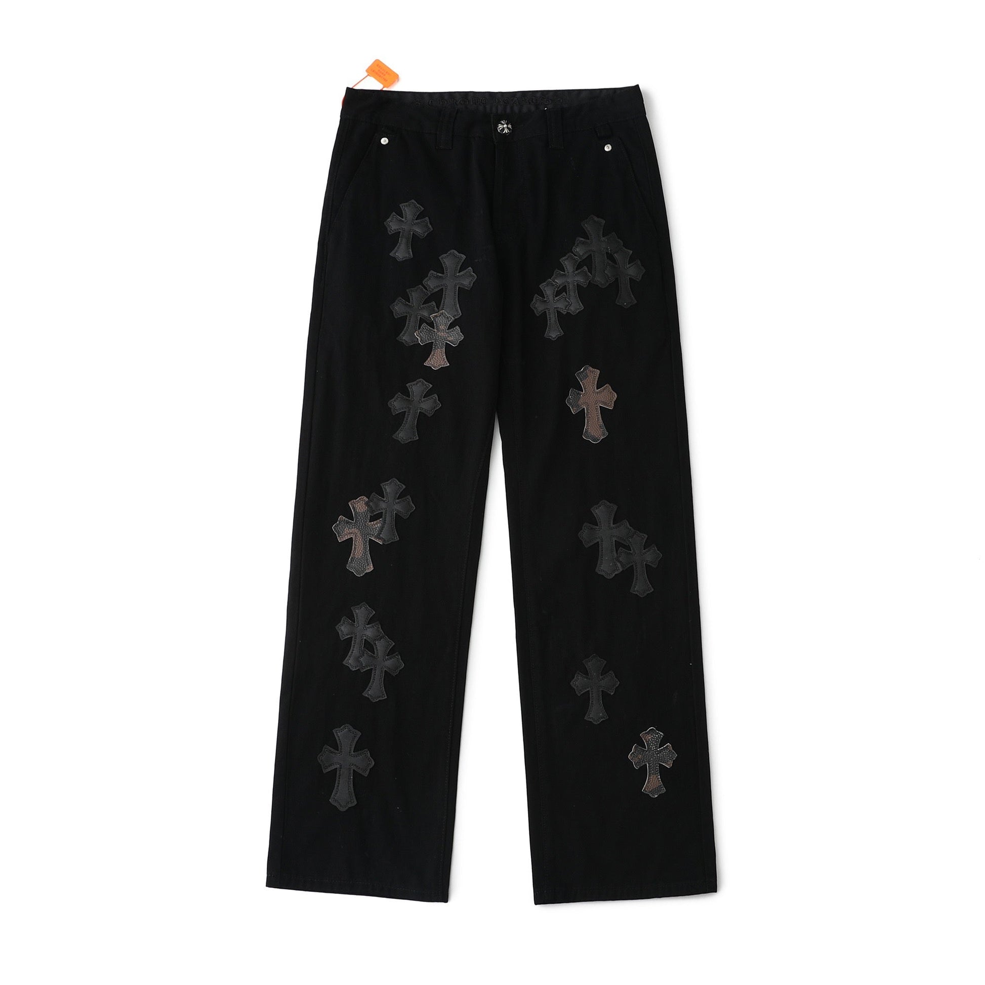 Chrome Hearts Casual Black Cross Denim Jeans KX19