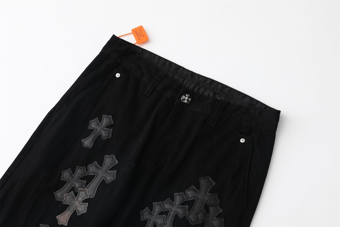 Chrome Hearts Casual Black Cross Denim Jeans KX19
