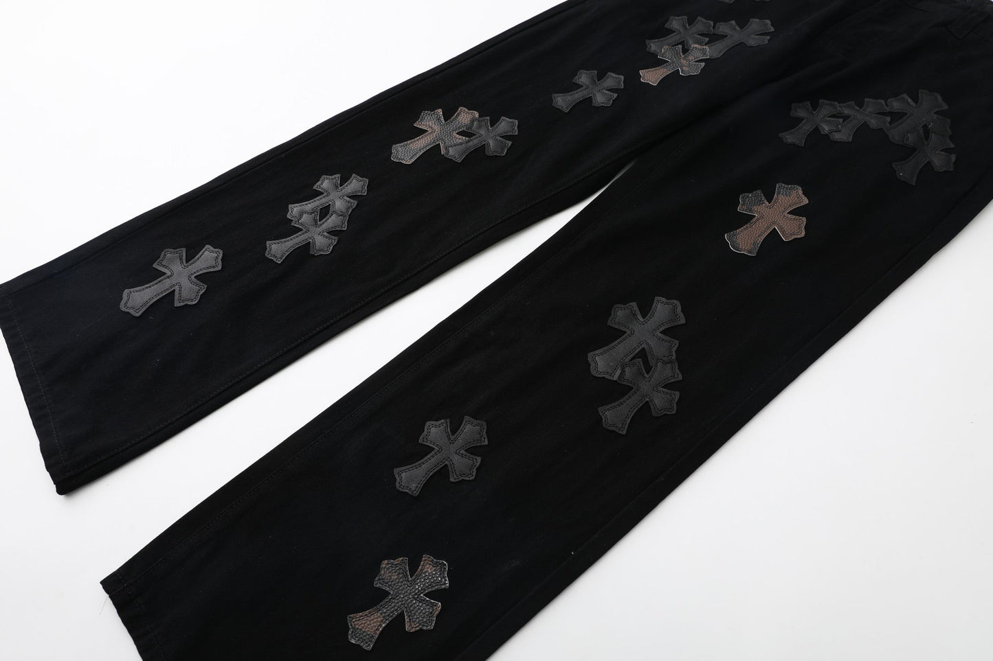 Chrome Hearts Casual Black Cross Denim Jeans KX19