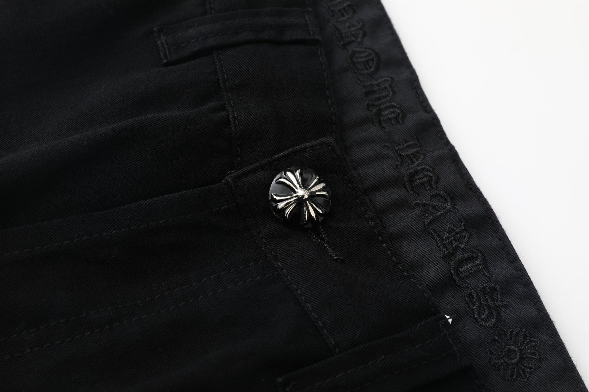 Chrome Hearts Casual Black Cross Denim Jeans KX19