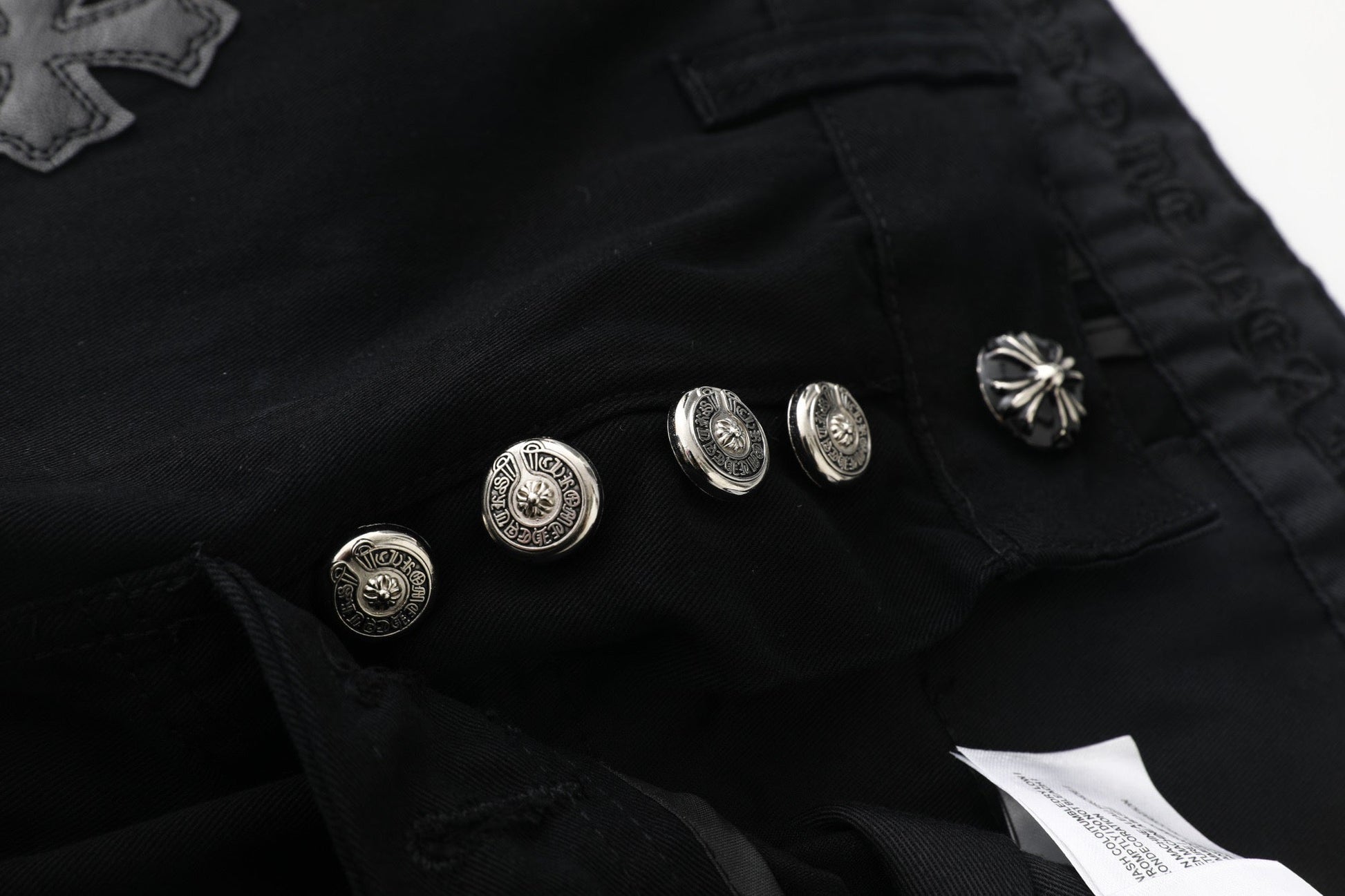 Chrome Hearts Casual Black Cross Denim Jeans KX19