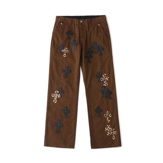 Chrome Hearts Brown Casual Denim Jeans KZ18
