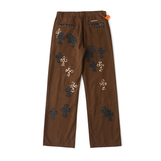 Chrome Hearts Brown Casual Denim Jeans KZ18