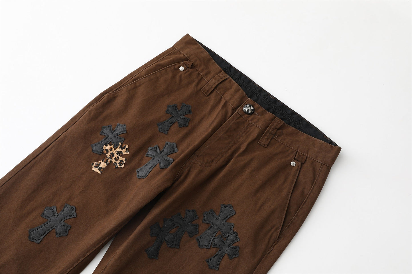 Chrome Hearts Brown Casual Denim Jeans KZ18