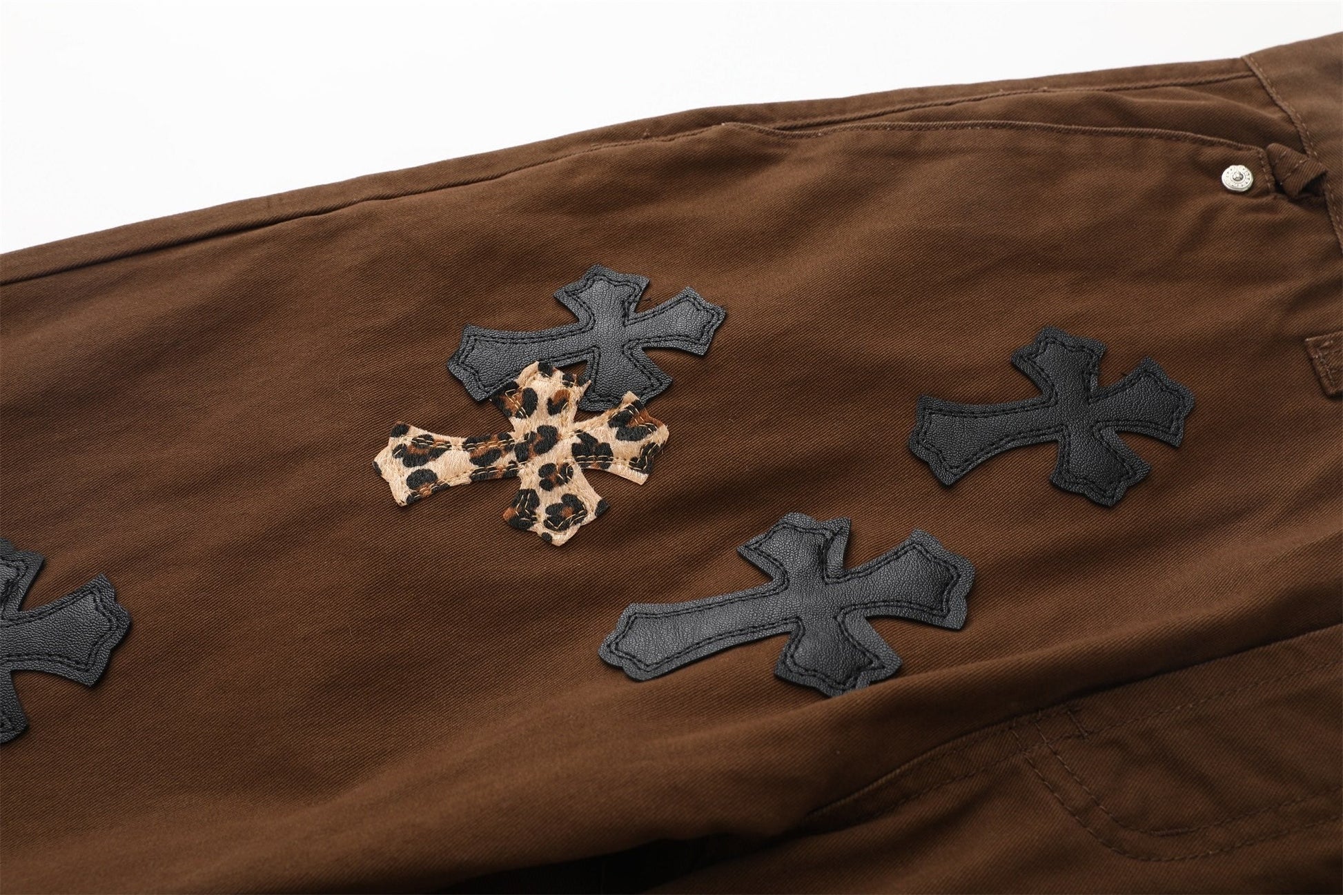 Chrome Hearts Brown Casual Denim Jeans KZ18