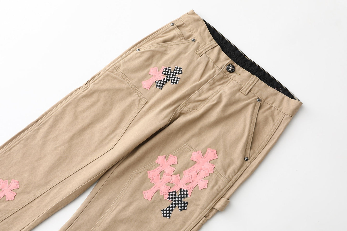 Chrome Hearts Khaki Cross Denim Jeans KF17