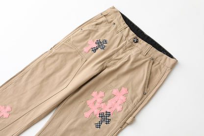 Chrome Hearts Khaki Cross Denim Jeans KF17