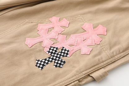 Chrome Hearts Khaki Cross Denim Jeans KF17