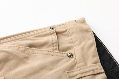 Chrome Hearts Khaki Cross Denim Jeans KF17
