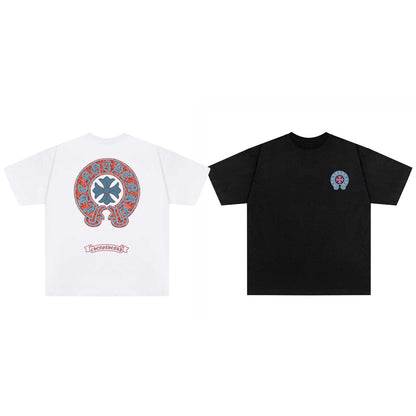 Chrome Hearts Color-Block Print Couple T-Shirts KZ08