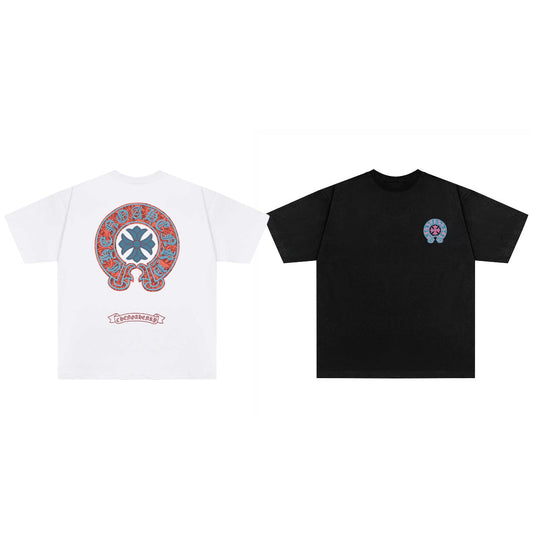 Chrome Hearts Color-Block Print Couple T-Shirts KZ08