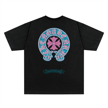 Chrome Hearts Color-Block Print Couple T-Shirts KZ08