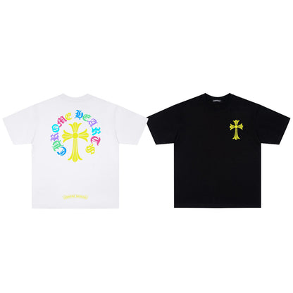 Chrome Hearts Multicolor Sanskrit Print Couple T-Shirts KD07