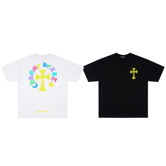 Chrome Hearts Multicolor Sanskrit Print Couple T-Shirts KD07