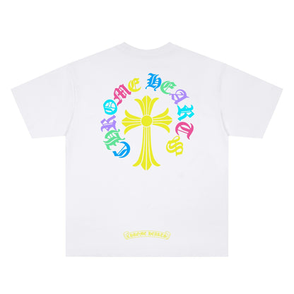 Chrome Hearts Multicolor Sanskrit Print Couple T-Shirts KD07