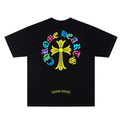 Chrome Hearts Multicolor Sanskrit Print Couple T-Shirts KD07