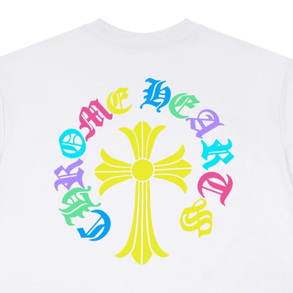Chrome Hearts Multicolor Sanskrit Print Couple T-Shirts KD07