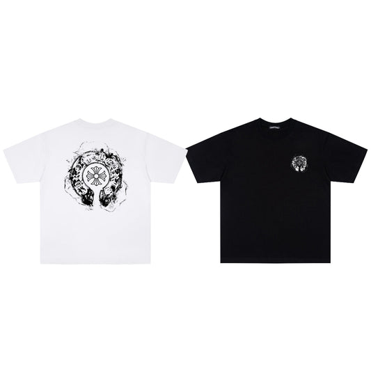 Chrome Hearts Smoke Horseshoe Graphic T-Shirt KY06