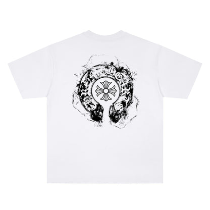 Chrome Hearts Smoke Horseshoe Graphic T-Shirt KY06