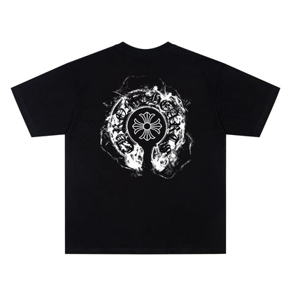 Chrome Hearts Smoke Horseshoe Graphic T-Shirt KY06
