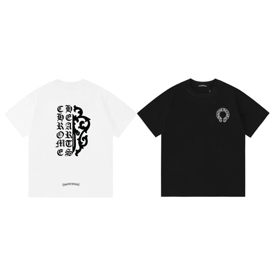 Chrome Hearts Letter Pattern Print Short Sleeve T-Shirt KZ05