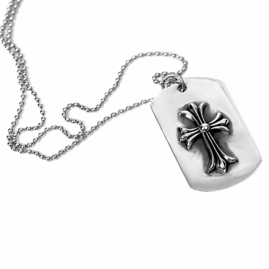 Chrome Hearts Tiny CH Cross Cutout DOG TAG
