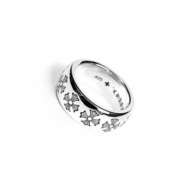 Chrome Hearts Etched Plus Band Ring - 2