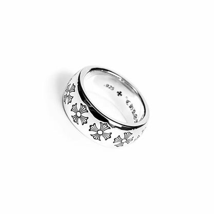 Chrome Hearts Etched Plus Band Ring - 2